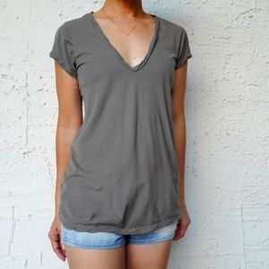 James Perse V-neck tee - mushroom - size 0 (XS)